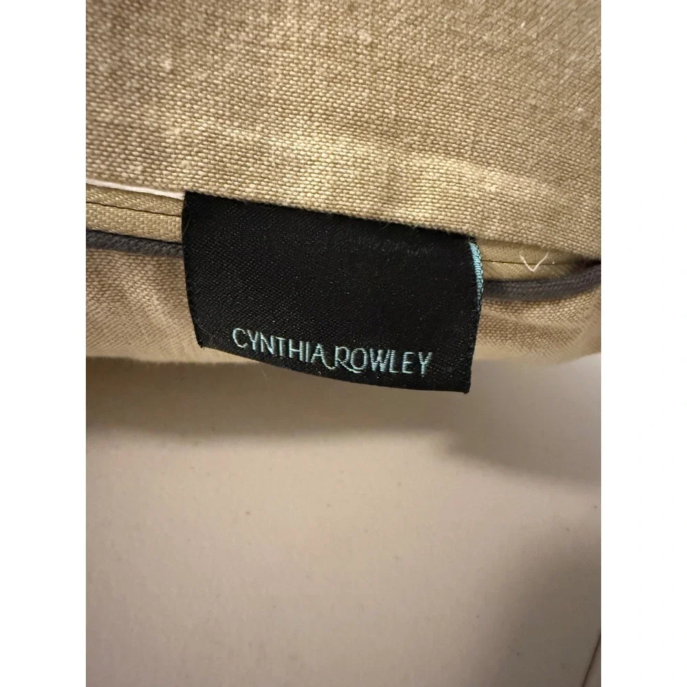 Cynthia Rowley London Map Throw Pillow 20x20 Beige Embroidered Travel Souvenir